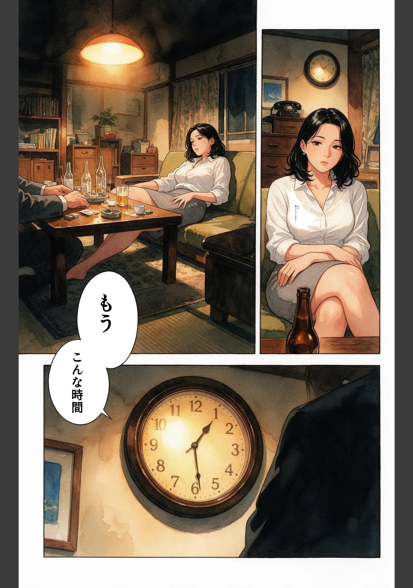 「寂しがりな巨乳居酒屋の女将さんを酔い潰れたので介抱したら無言で咥えられた話【モザイク版】（単話）」（百舌鳥ゆかり） 試し読み 9ページ目