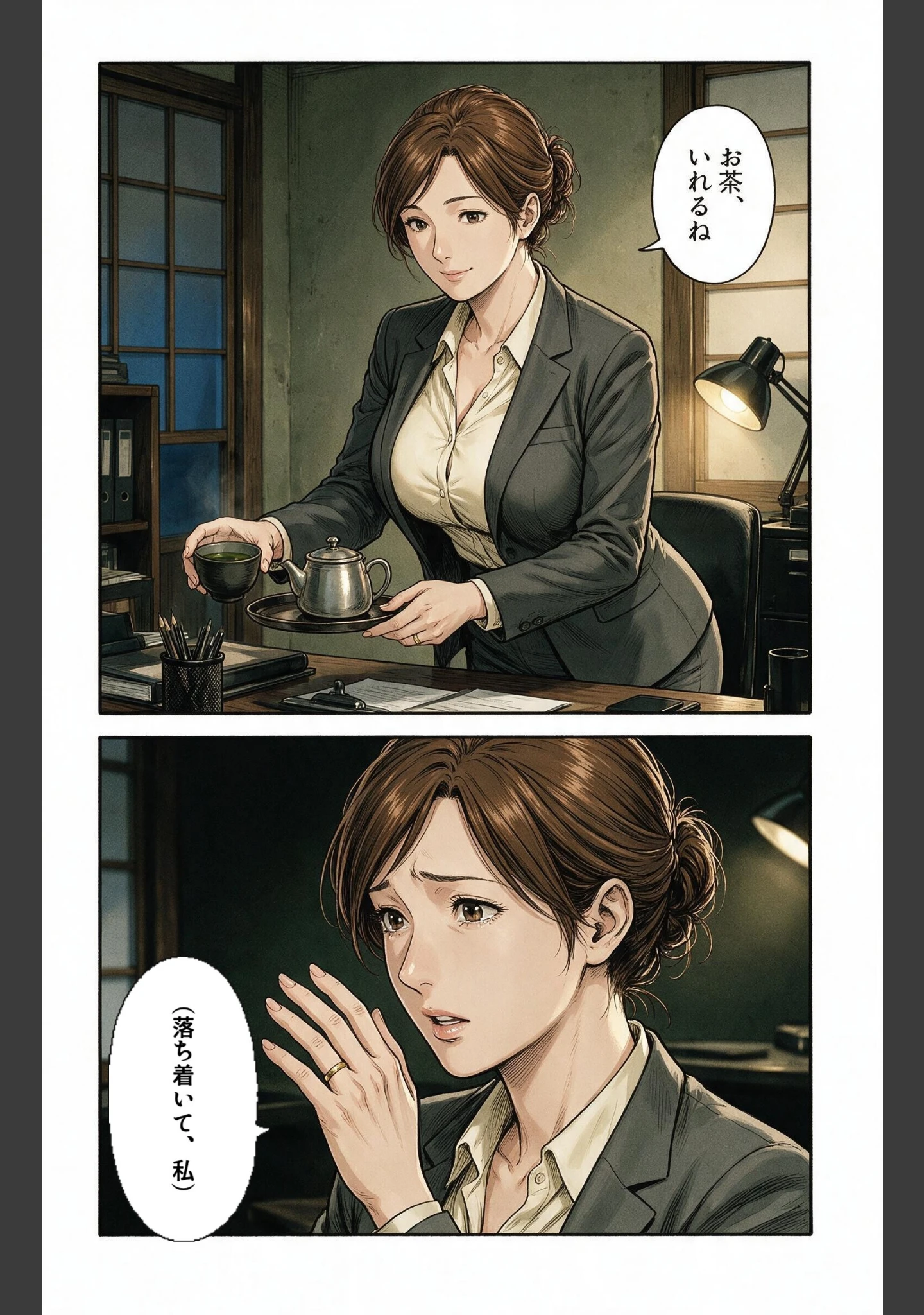 「風呂上がりで火照ったノーブラ恩師の奥さんの家に台風で泊まったら好きにしていいって言われた話【モザイク版】（単話）」（神鳴もえぎ） 試し読み 10ページ目
