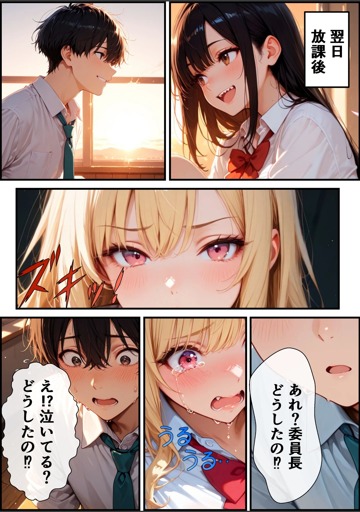 「童貞の僕を男にしてくれたギャル委員長と放課後密着あまあま交尾をする話【モザイク版】」（むちプリギャル舎） 試し読み 12ページ目