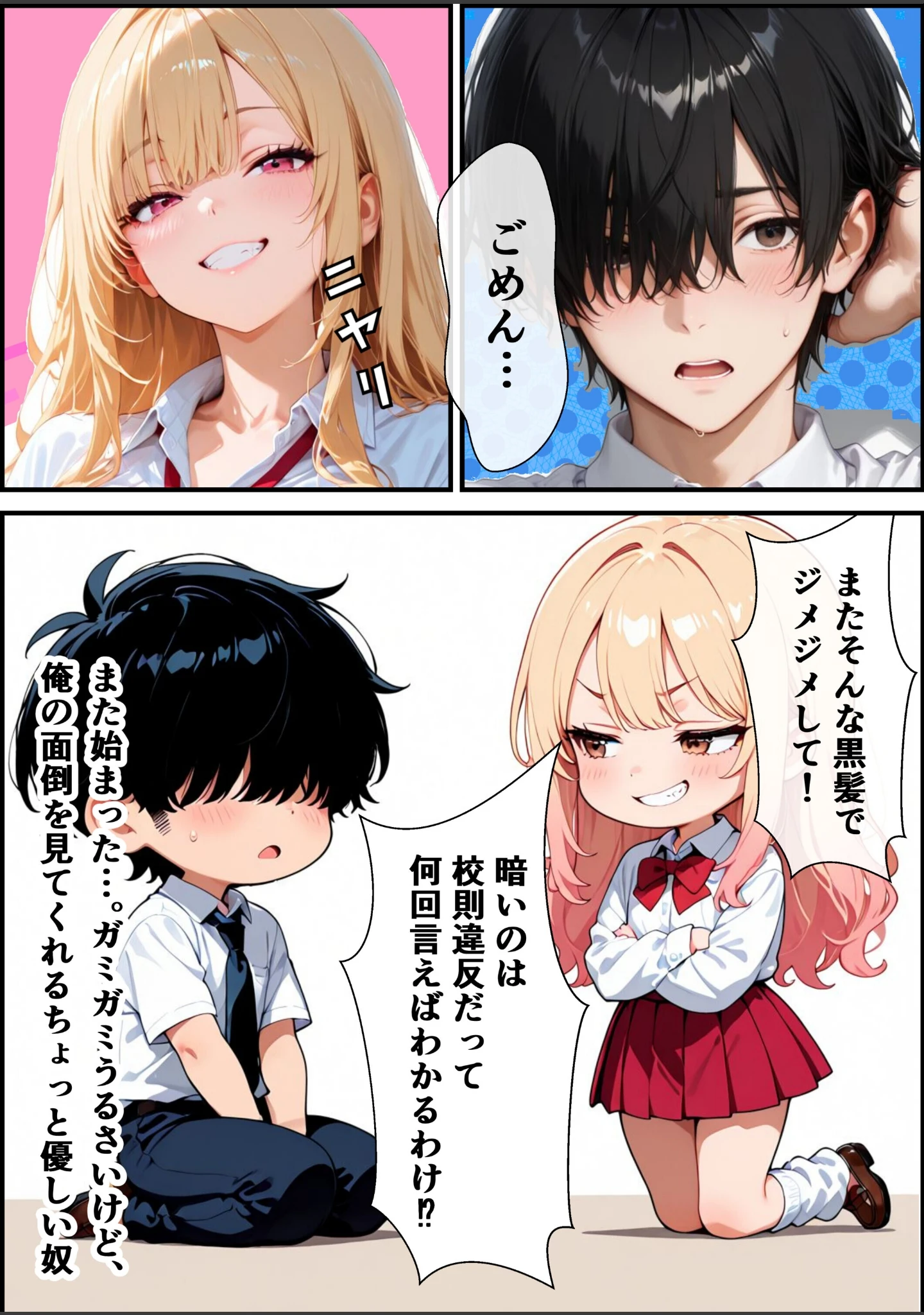 「童貞の僕を男にしてくれたギャル委員長と放課後密着あまあま交尾をする話【モザイク版】」（むちプリギャル舎） 試し読み 4ページ目