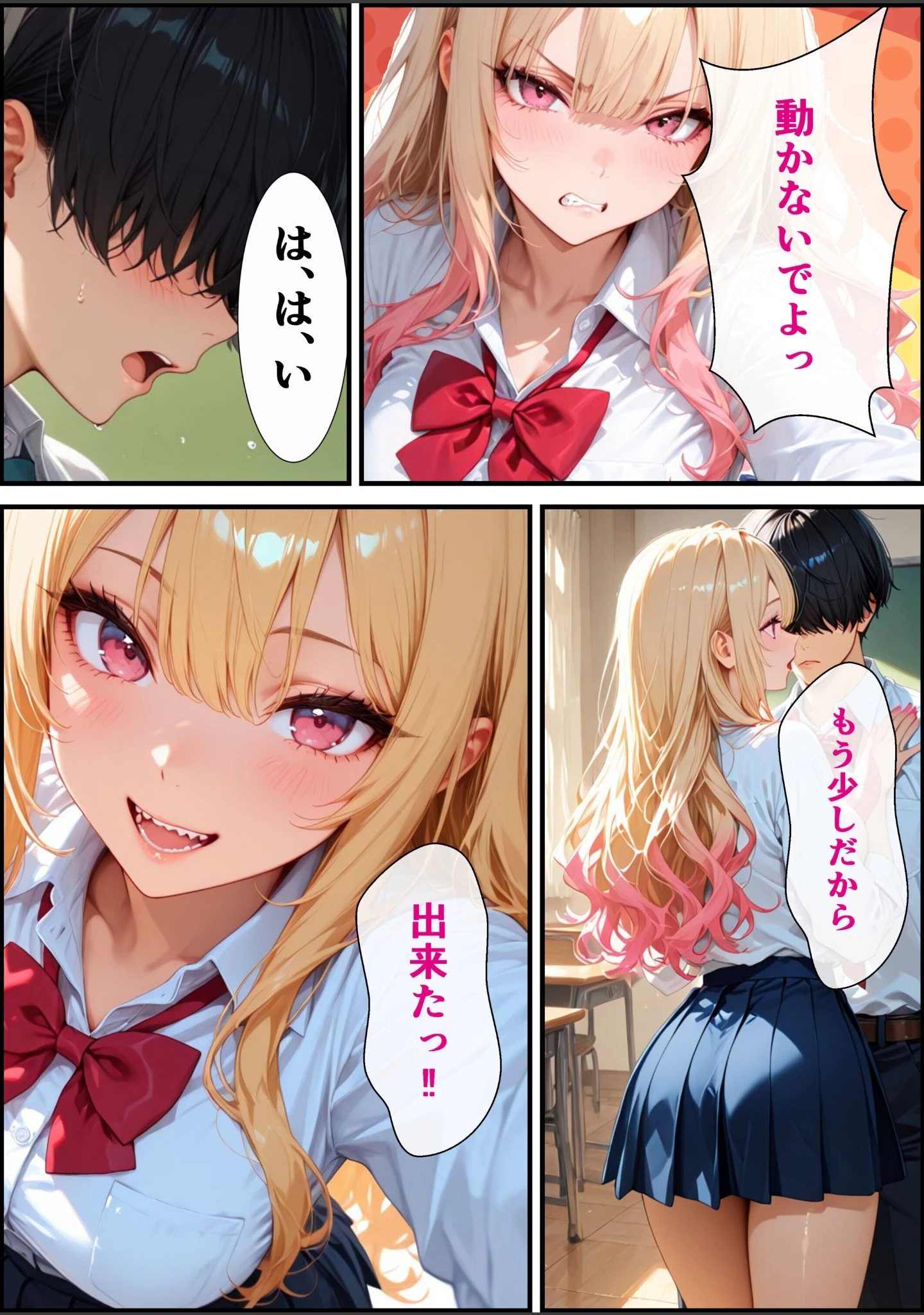 「童貞の僕を男にしてくれたギャル委員長と放課後密着あまあま交尾をする話【モザイク版】」（むちプリギャル舎） 試し読み 6ページ目
