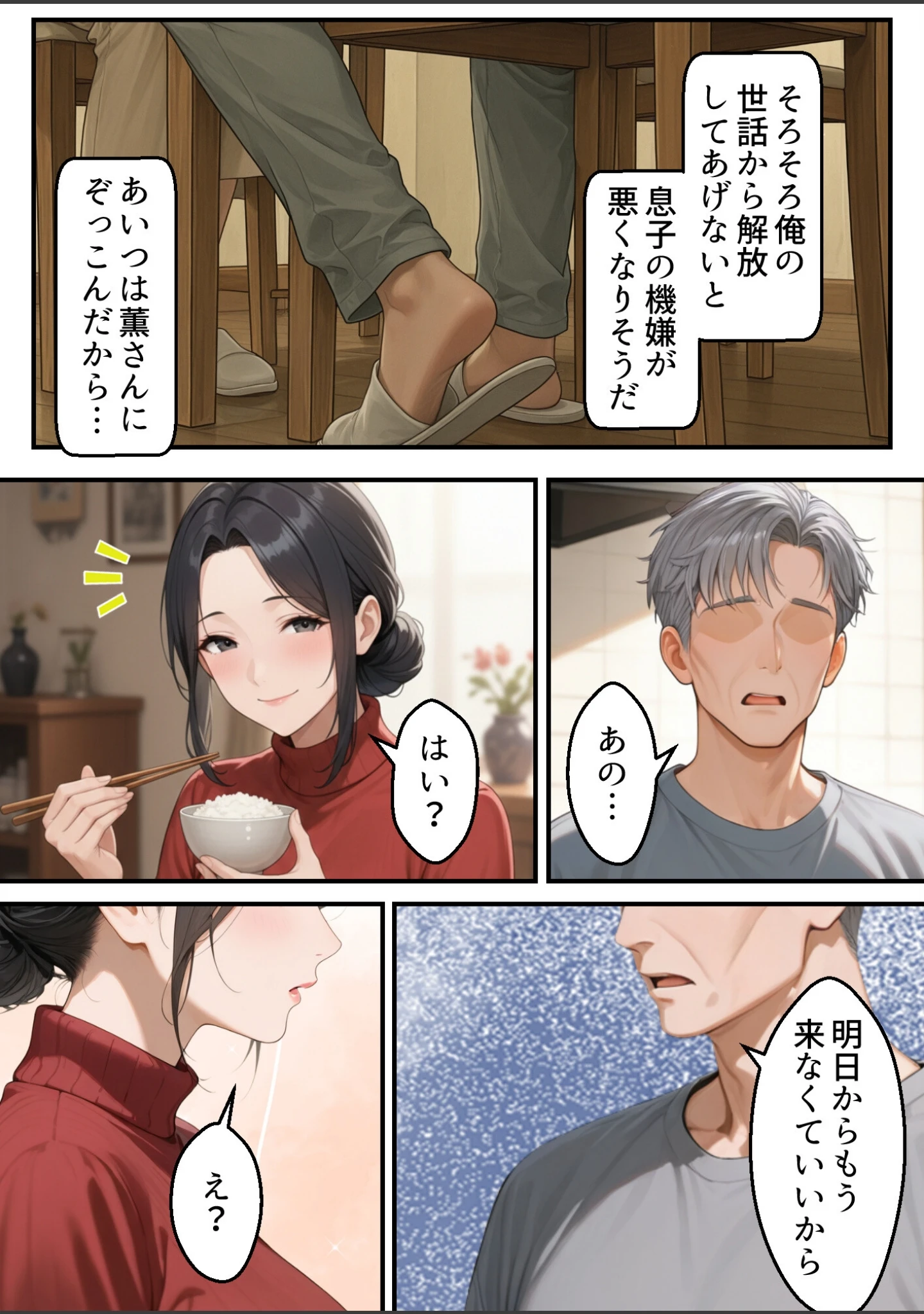 「息子は知らない、義父のゆがんだ愛と執着・夫のモラハラに苦しむ清楚系巨乳妻の背徳【モザイク版】」（ほっとないと倶楽部） 試し読み 10ページ目