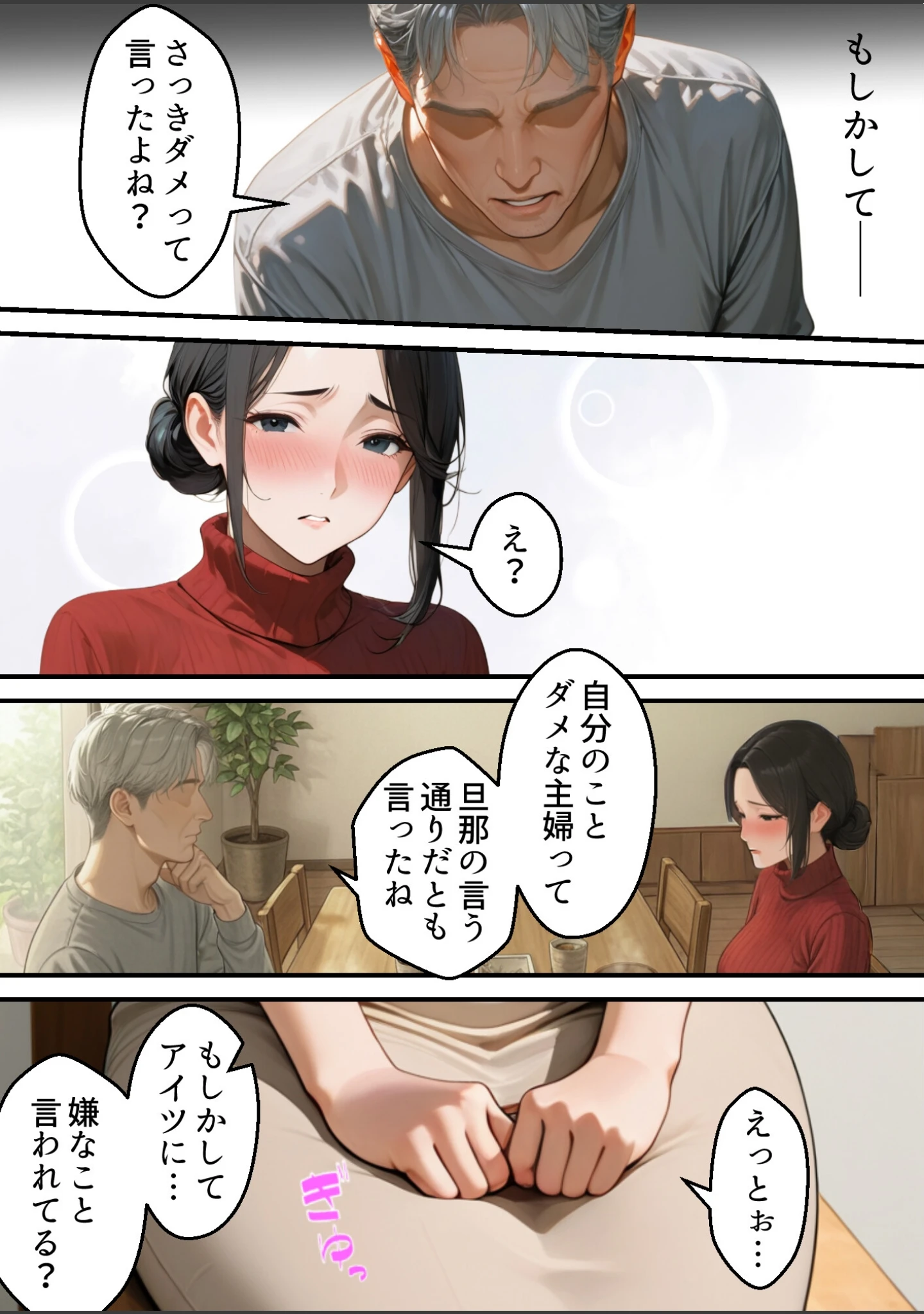 「息子は知らない、義父のゆがんだ愛と執着・夫のモラハラに苦しむ清楚系巨乳妻の背徳【モザイク版】」（ほっとないと倶楽部） 試し読み 15ページ目