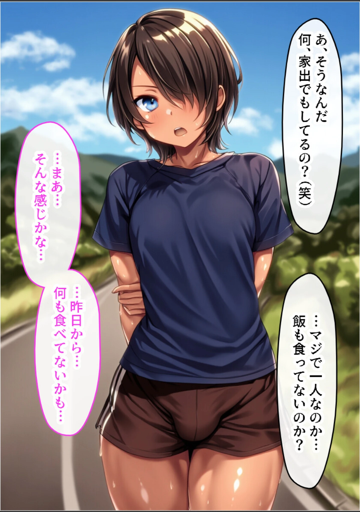 「日焼け美少女とイチャラブ中出し。出張先の田舎で助けたボーイッシュ女子とのSEX記録【白抜き修正版】」（黒糖サムライ） 試し読み 10ページ目