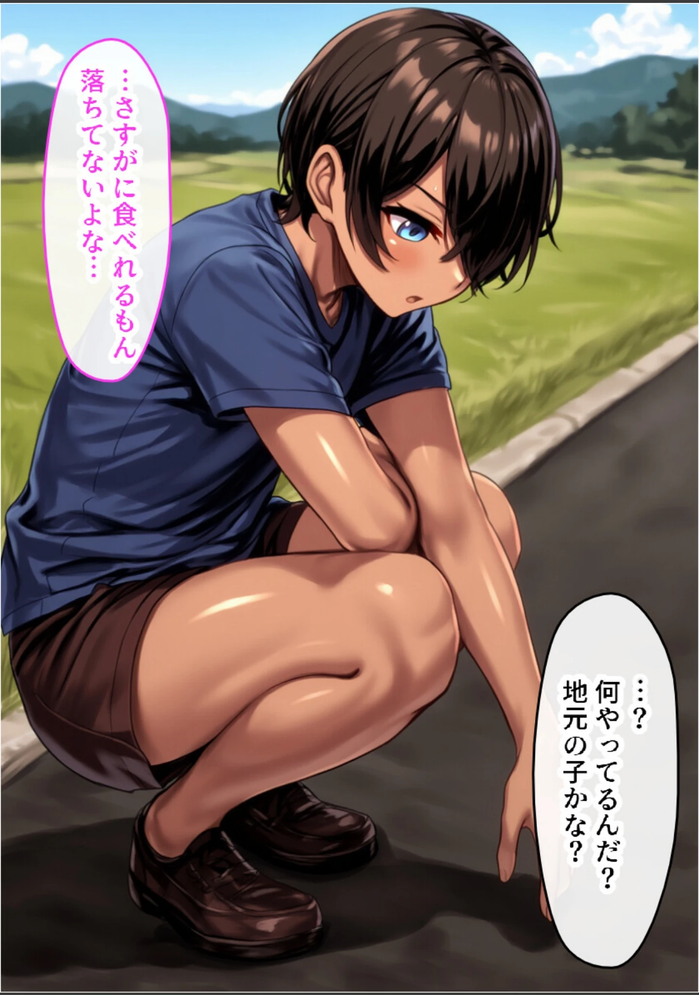 「日焼け美少女とイチャラブ中出し。出張先の田舎で助けたボーイッシュ女子とのSEX記録【白抜き修正版】」（黒糖サムライ） 試し読み 8ページ目