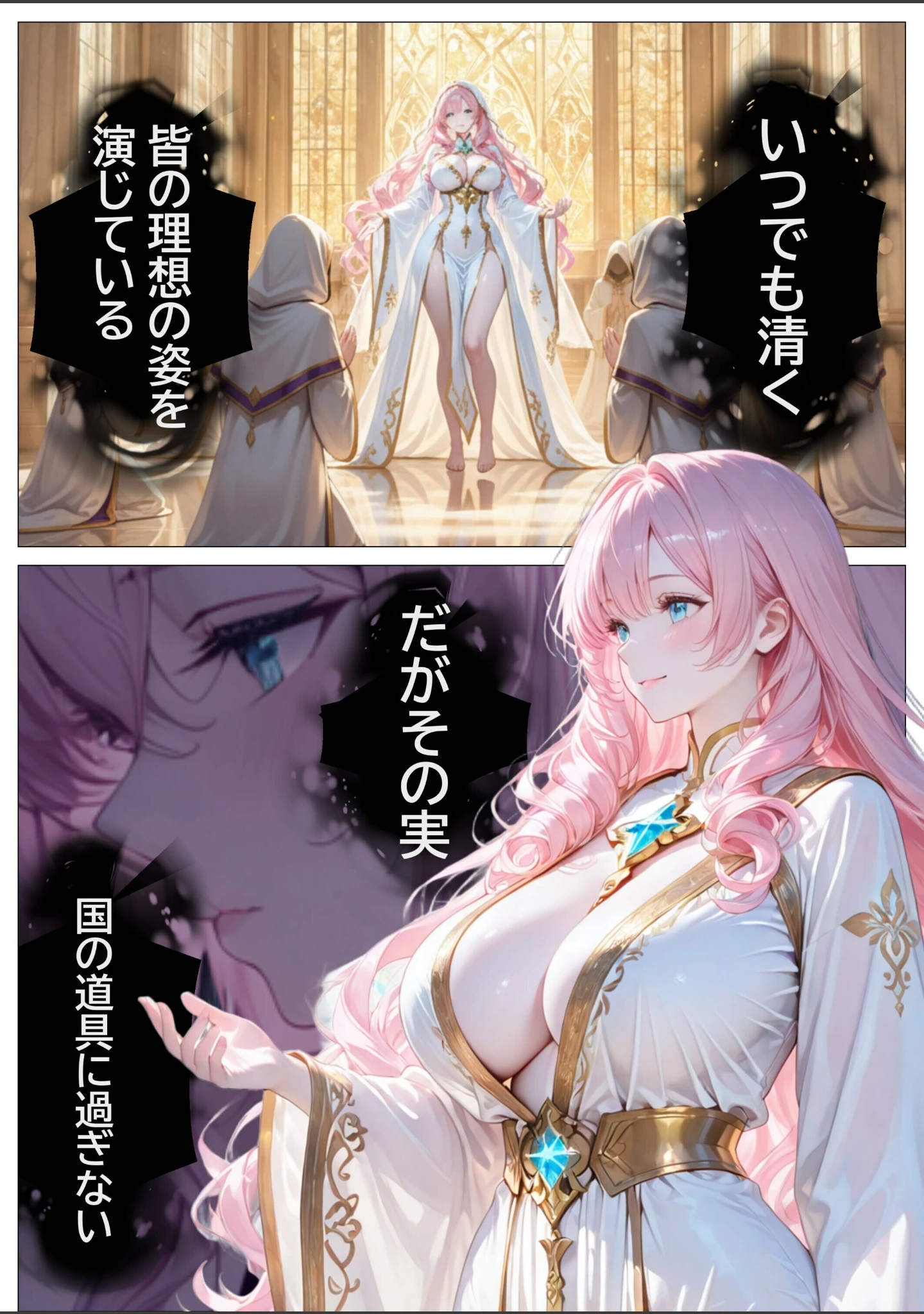 「聖女の禁断オナニー〜鏡の声に誘惑され魔道具で純潔崩壊〜【白抜き修正版】」（つきつき工房） 試し読み 13ページ目