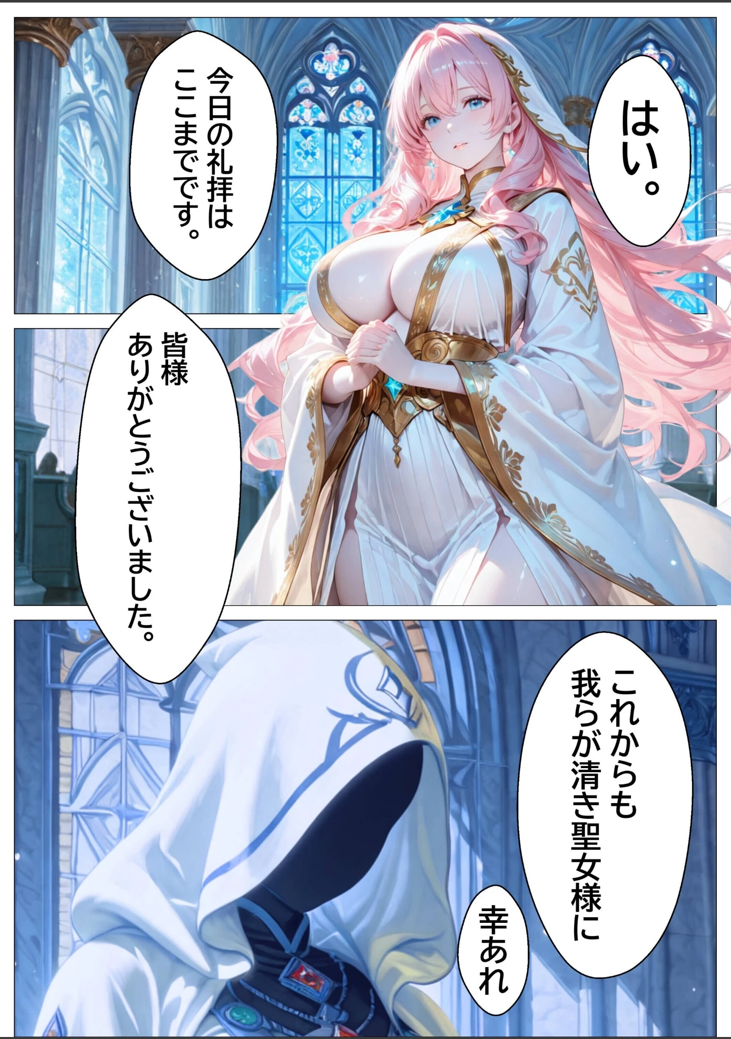 「聖女の禁断オナニー〜鏡の声に誘惑され魔道具で純潔崩壊〜【白抜き修正版】」（つきつき工房） 試し読み 3ページ目