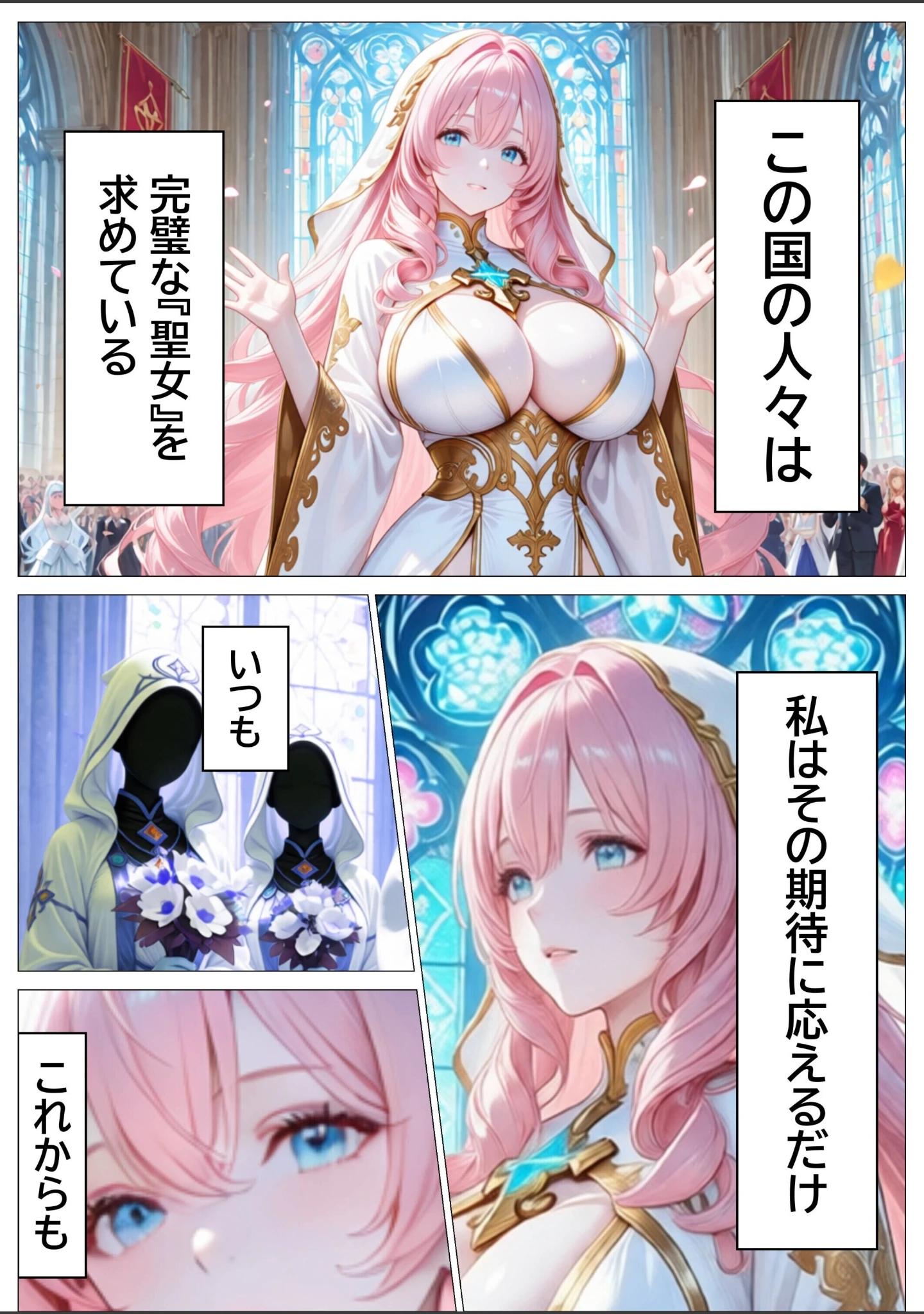 「聖女の禁断オナニー〜鏡の声に誘惑され魔道具で純潔崩壊〜【白抜き修正版】」（つきつき工房） 試し読み 7ページ目