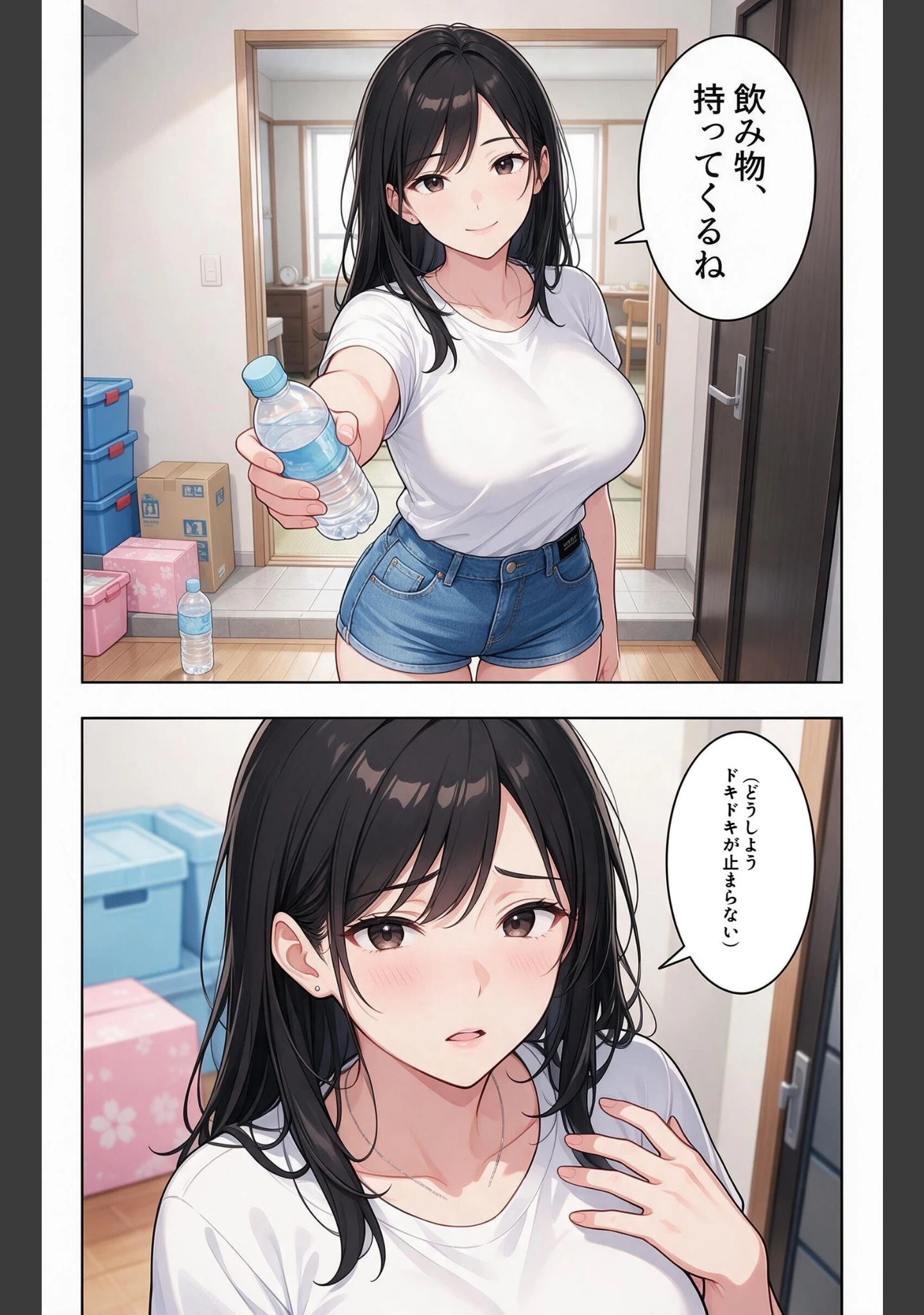 「お堅いと思ってた爆乳妹の友達の引っ越しを手伝ったら上に跨がられて搾られた話【モザイク版】（単話）」（夏籠しじみ） 試し読み 10ページ目
