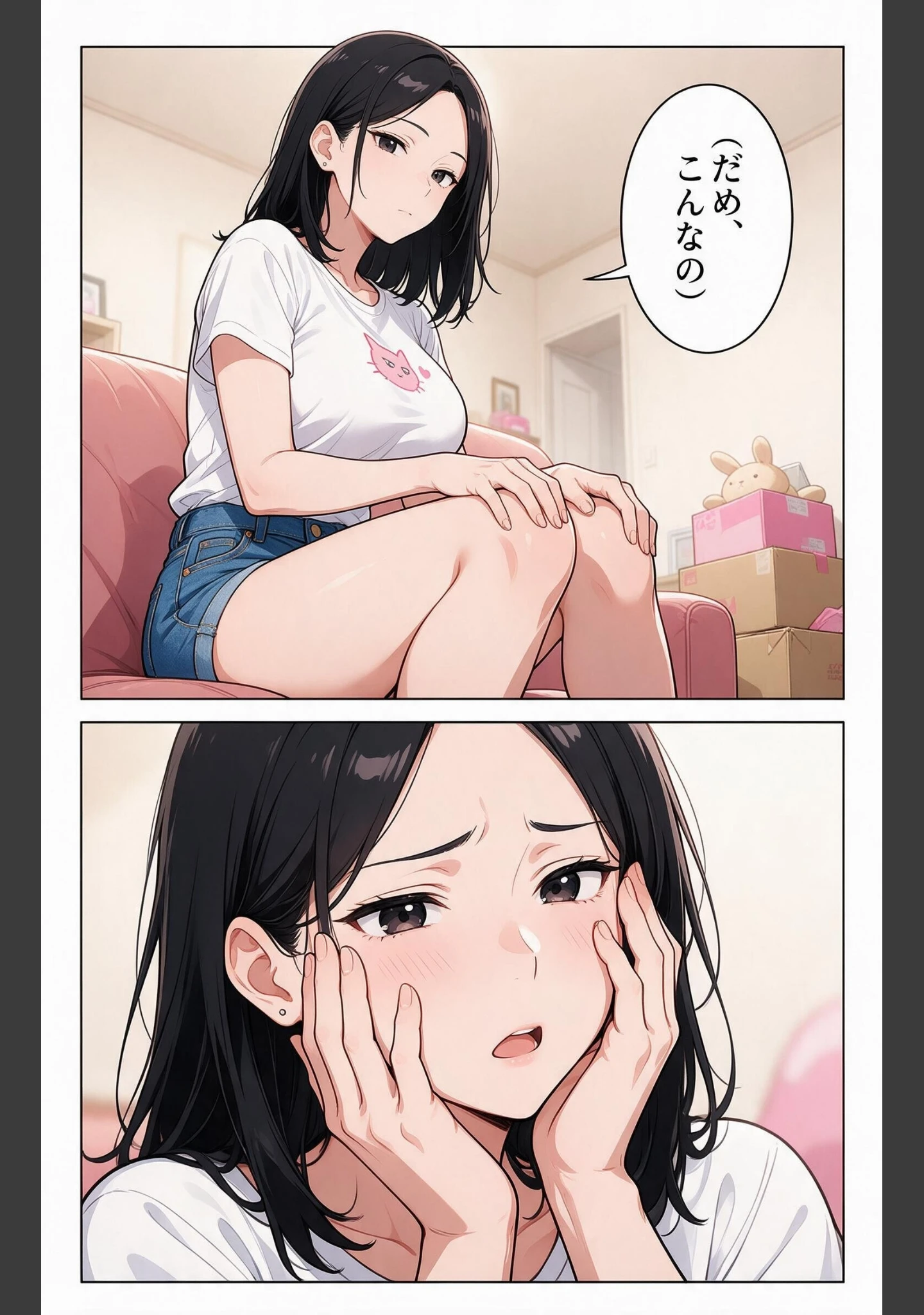 「お堅いと思ってた爆乳妹の友達の引っ越しを手伝ったら上に跨がられて搾られた話【モザイク版】（単話）」（夏籠しじみ） 試し読み 11ページ目