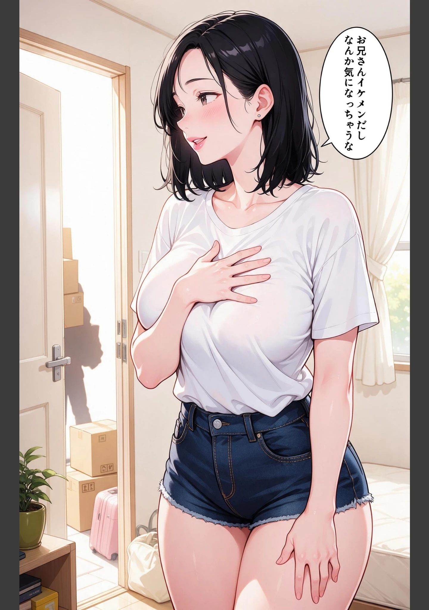 「お堅いと思ってた爆乳妹の友達の引っ越しを手伝ったら上に跨がられて搾られた話【モザイク版】（単話）」（夏籠しじみ） 試し読み 7ページ目