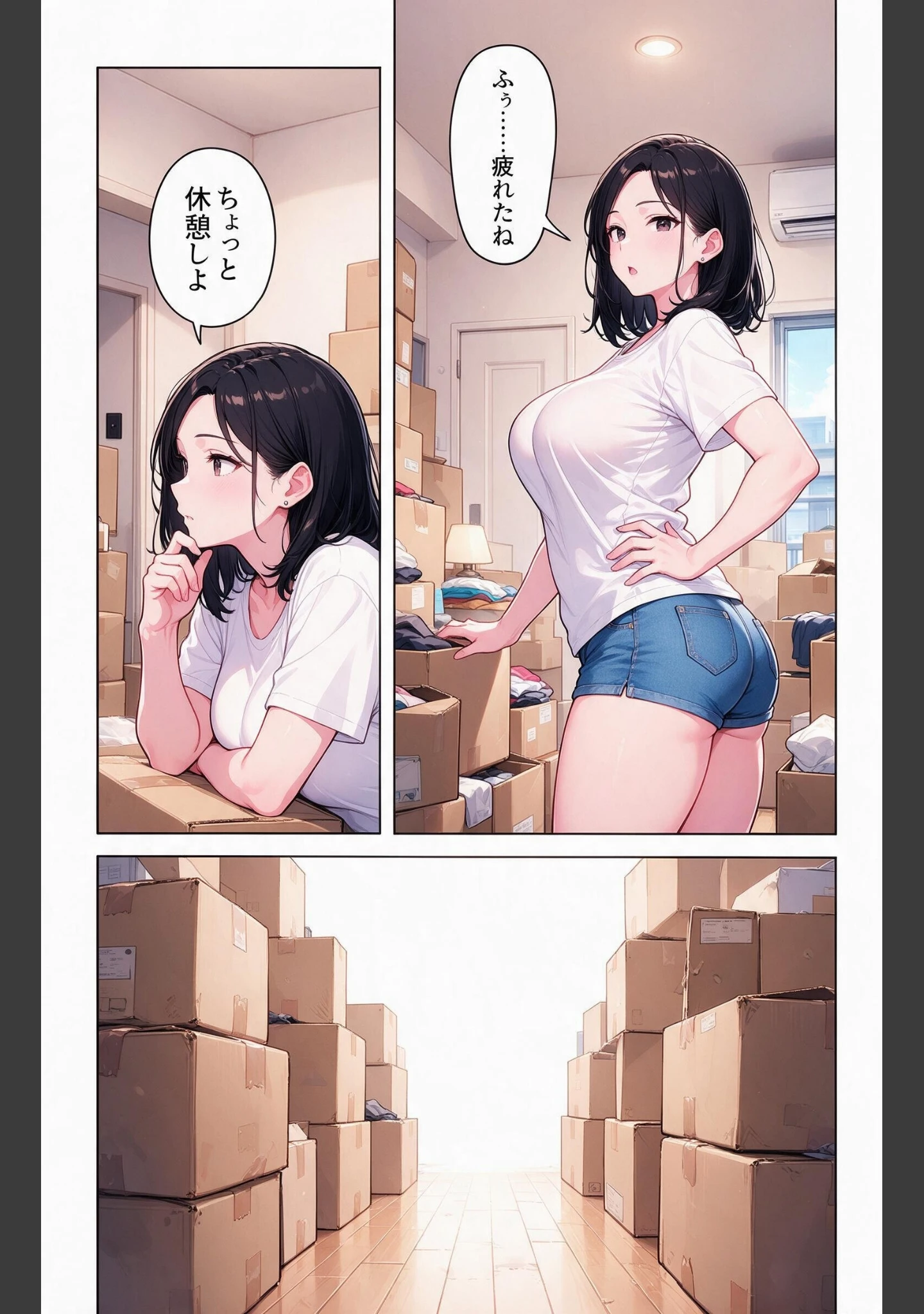 「お堅いと思ってた爆乳妹の友達の引っ越しを手伝ったら上に跨がられて搾られた話【モザイク版】（単話）」（夏籠しじみ） 試し読み 9ページ目