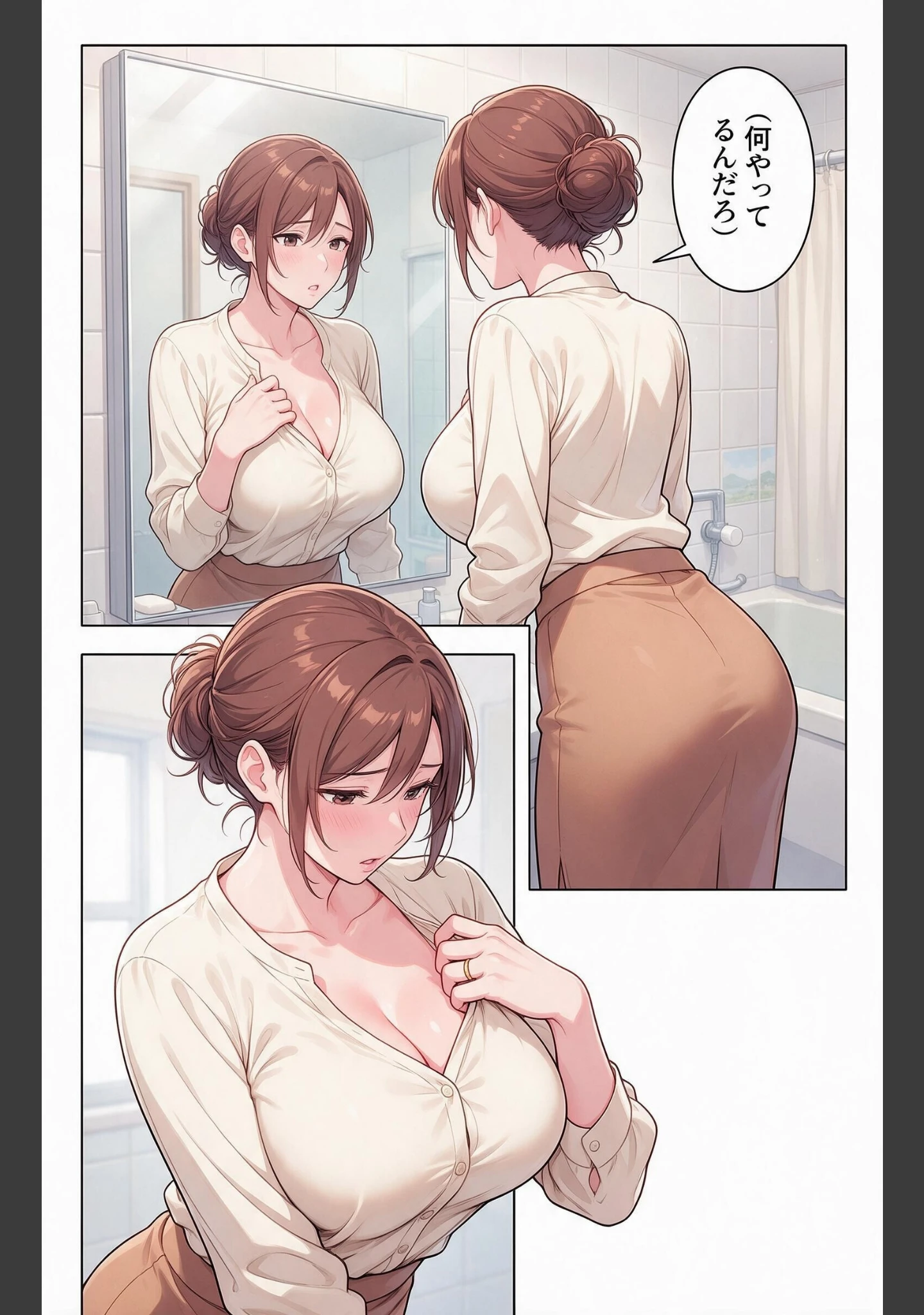 「塩対応だったおっぱいの大きい妹の友達に熱を出して看病されたら童貞を卒業させてもらえた話【モザイク版】（単話）」（夏籠しじみ） 試し読み 8ページ目