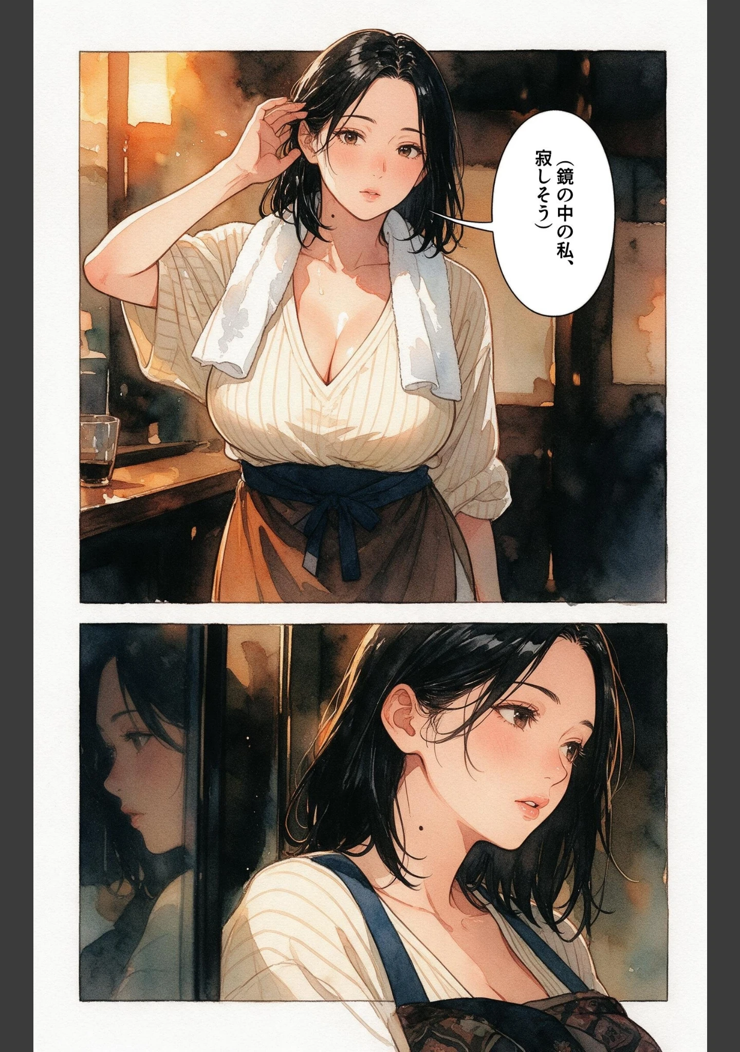 「甘え上手なおっぱいの大きい居酒屋の女将さんの家に台風で泊まったら一晩だけって抱きしめられた話【モザイク版】（単話）」（百舌鳥ゆかり） 試し読み 4ページ目