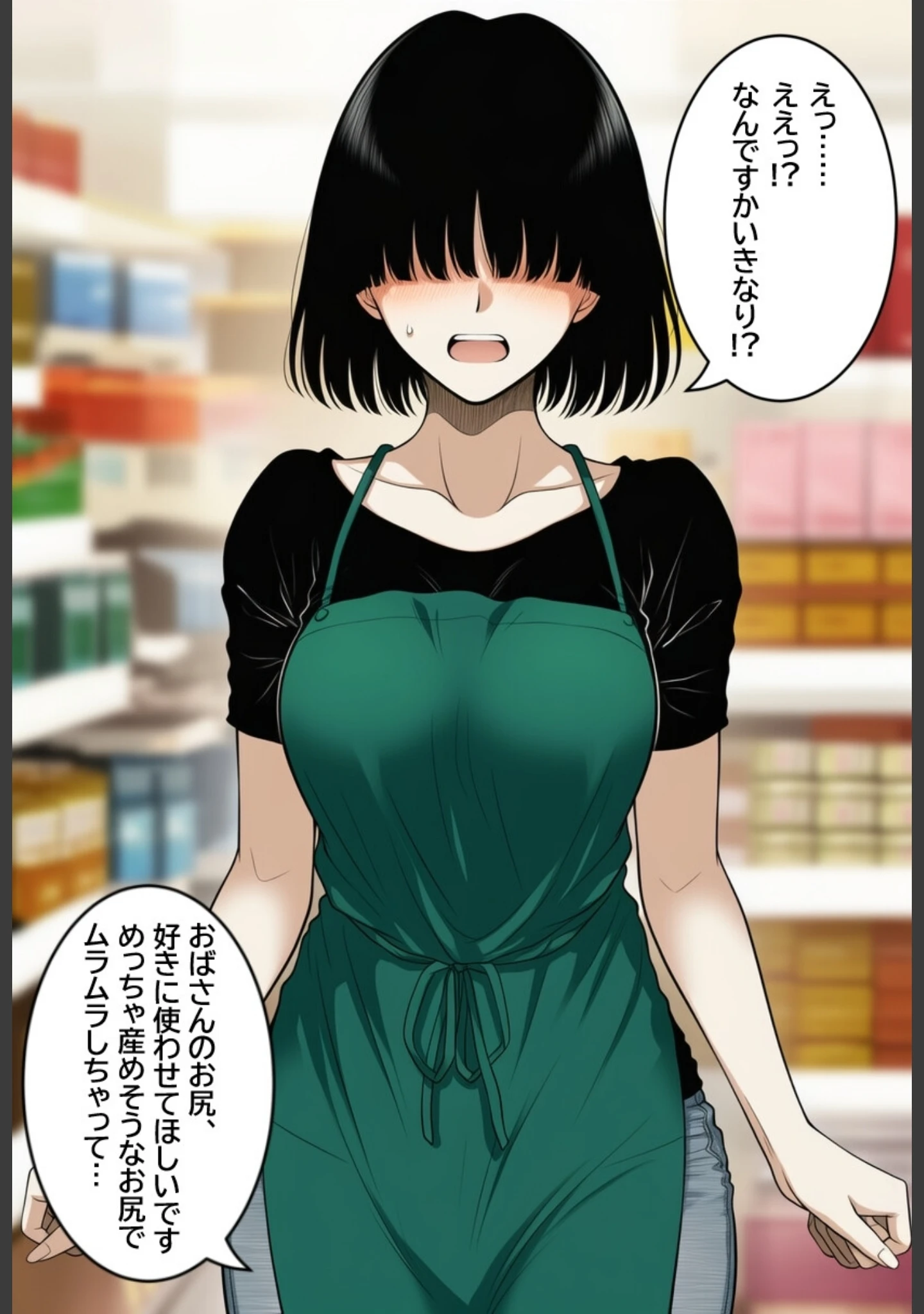 「メカクレママを孕ませたい！メカクレ巨乳ママに無責任中出ししまくって孕ませる話。【モザイク版】（単話）」（ハラメウメ） 試し読み 5ページ目