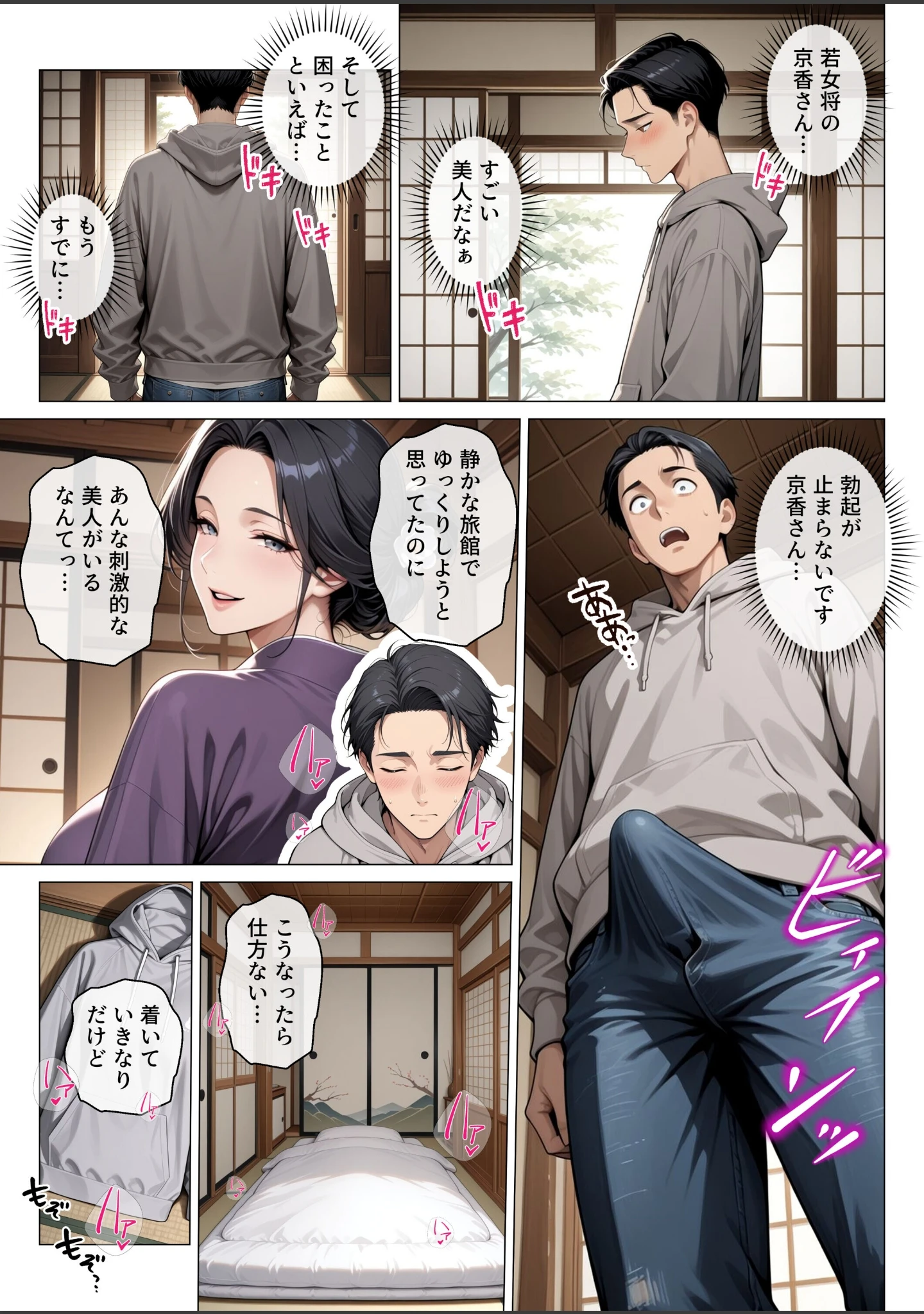 「性欲を持て余した巨乳若女将のハメすぎ中出し温泉旅館【モザイク版】」（ちじょりーの） 試し読み 7ページ目