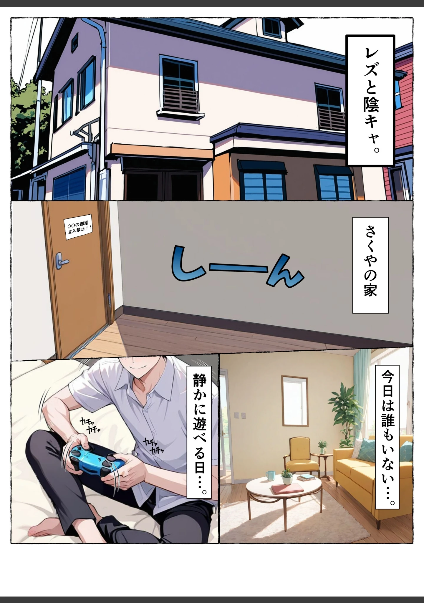 「レズと陰キャ。【白抜き修正版】」（朝起きテネル） 試し読み 4ページ目