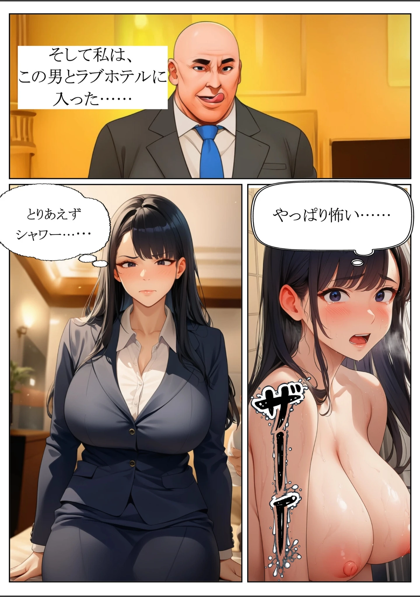 「岸谷明日香（37）、卑劣教師に身体を捧げる。【白抜き修正版】」（れっさーぱんだ。） 試し読み 13ページ目