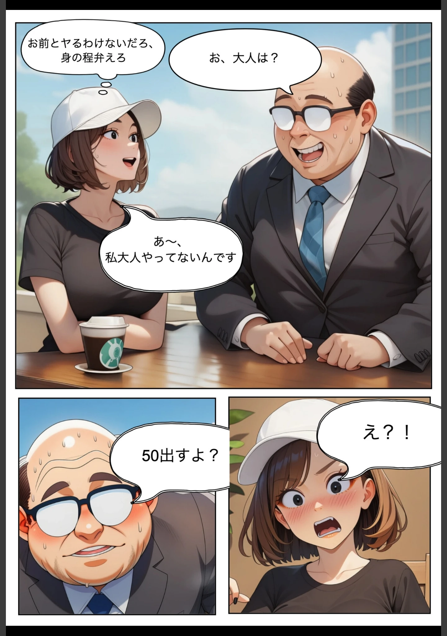 「パパ活女子・中谷紬（24）がキモおじのデカ〇ンに沼るまでの話。【白抜き修正版】」（れっさーぱんだ。） 試し読み 6ページ目