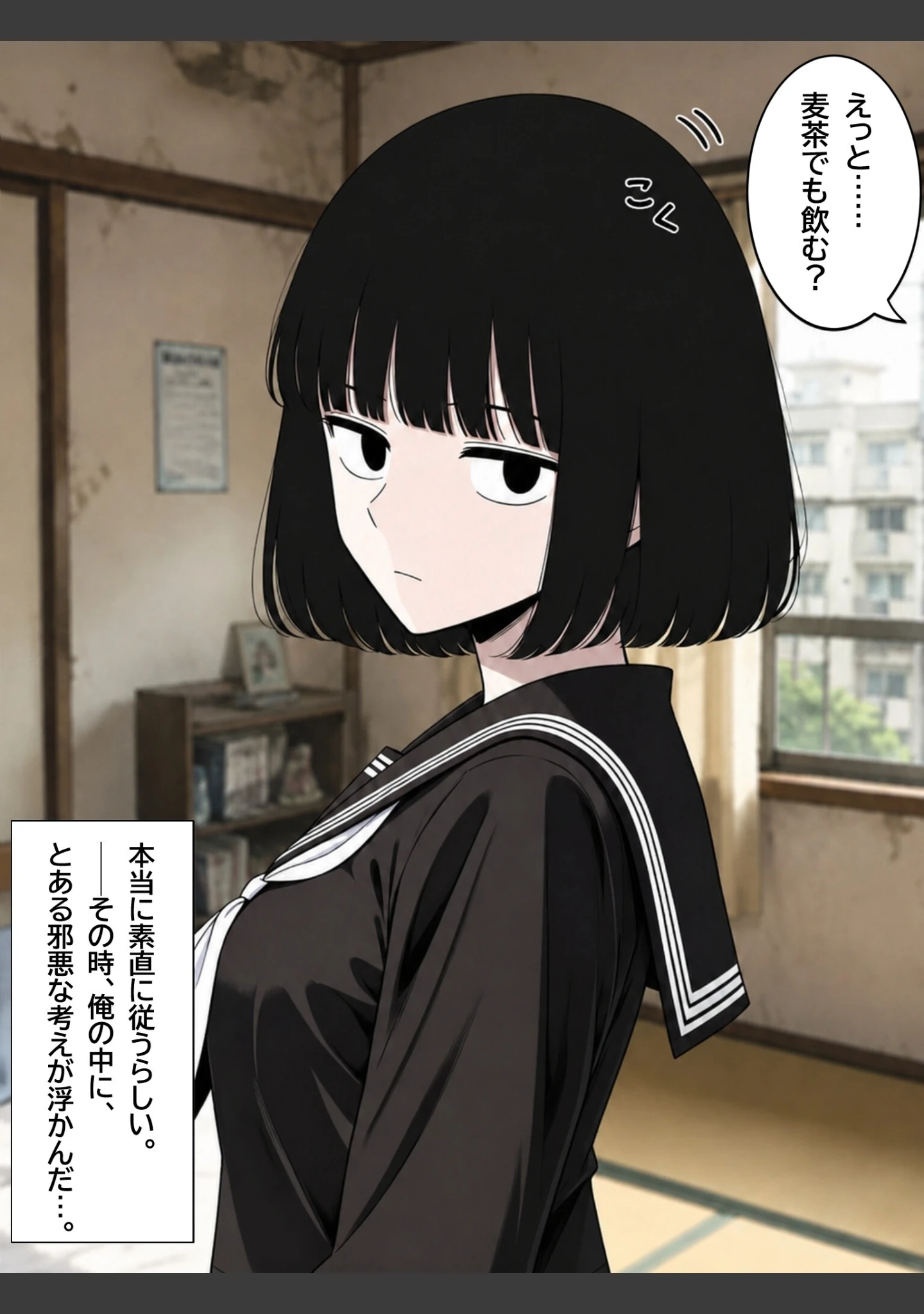 「俺の家に宗教勧誘に来た同級生の無口な女子に無責任中出しして孕ませる。【白抜き修正版】（単話）」（ハラメウメ） 試し読み 6ページ目