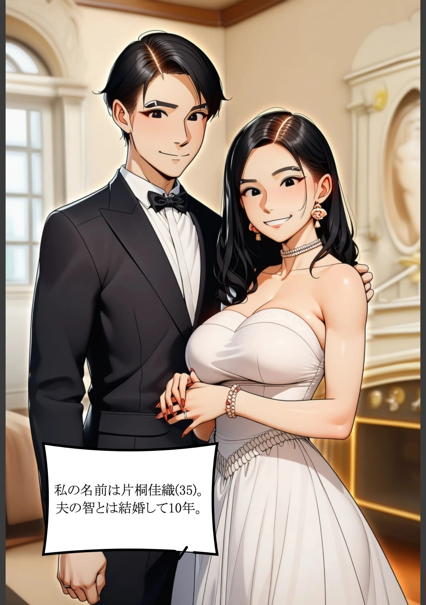「隣人ガチャSSRの人妻・片桐佳織（35）が寝取られるまでの話。【白抜き修正版】」（れっさーぱんだ。） 試し読み 2ページ目