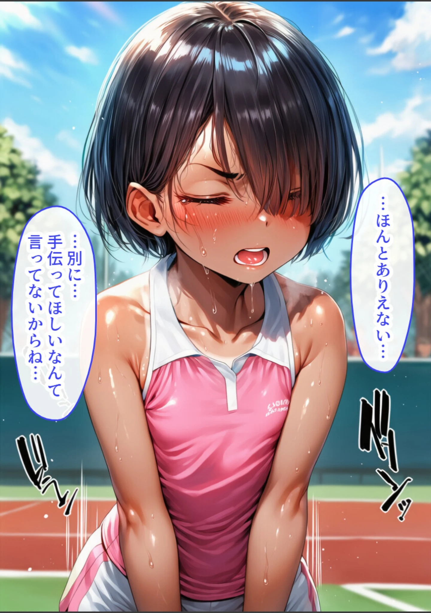 「ボーイッシュ少女は好きな男子を誘惑して学校の屋上でイチャラブ中出しSEX【白抜き修正版】」（黒糖サムライ） 試し読み 7ページ目