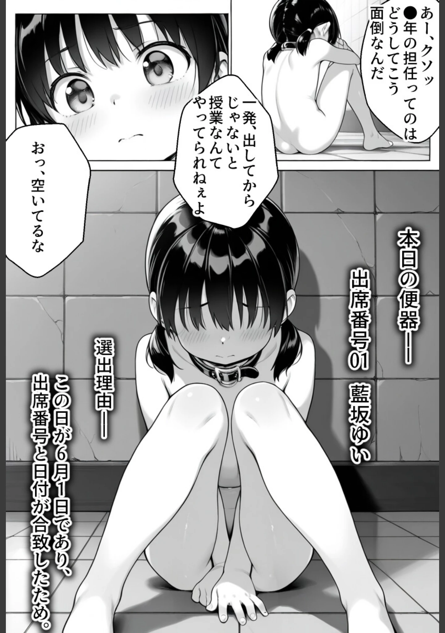 「職員トイレの’小’便器【白抜き修正版】」（学校のウサギ小屋） 試し読み 4ページ目