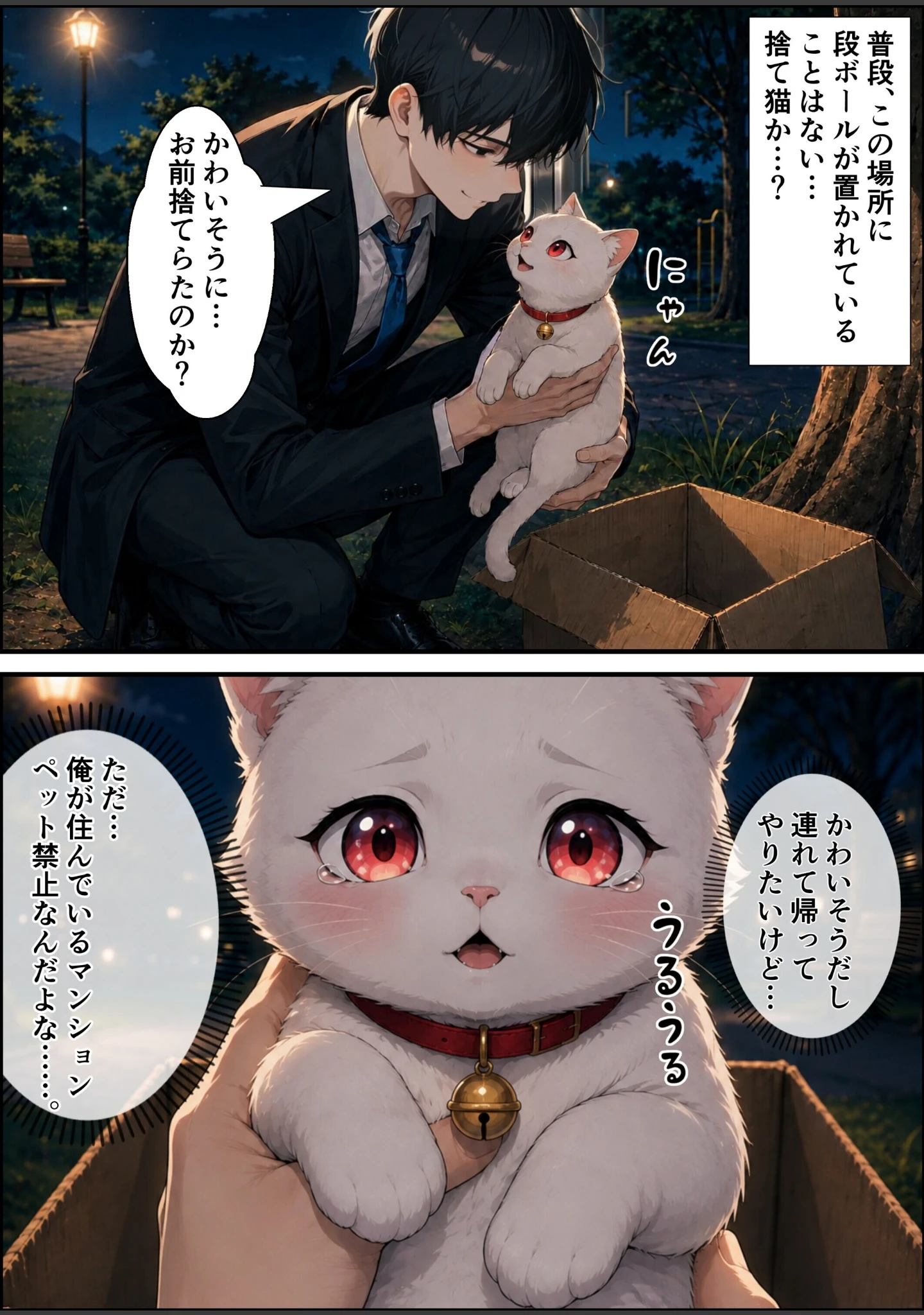 「拾われた猫はご主人様に恩返しがしたい【白抜き修正版】（単話）」（愛罠） 試し読み 3ページ目