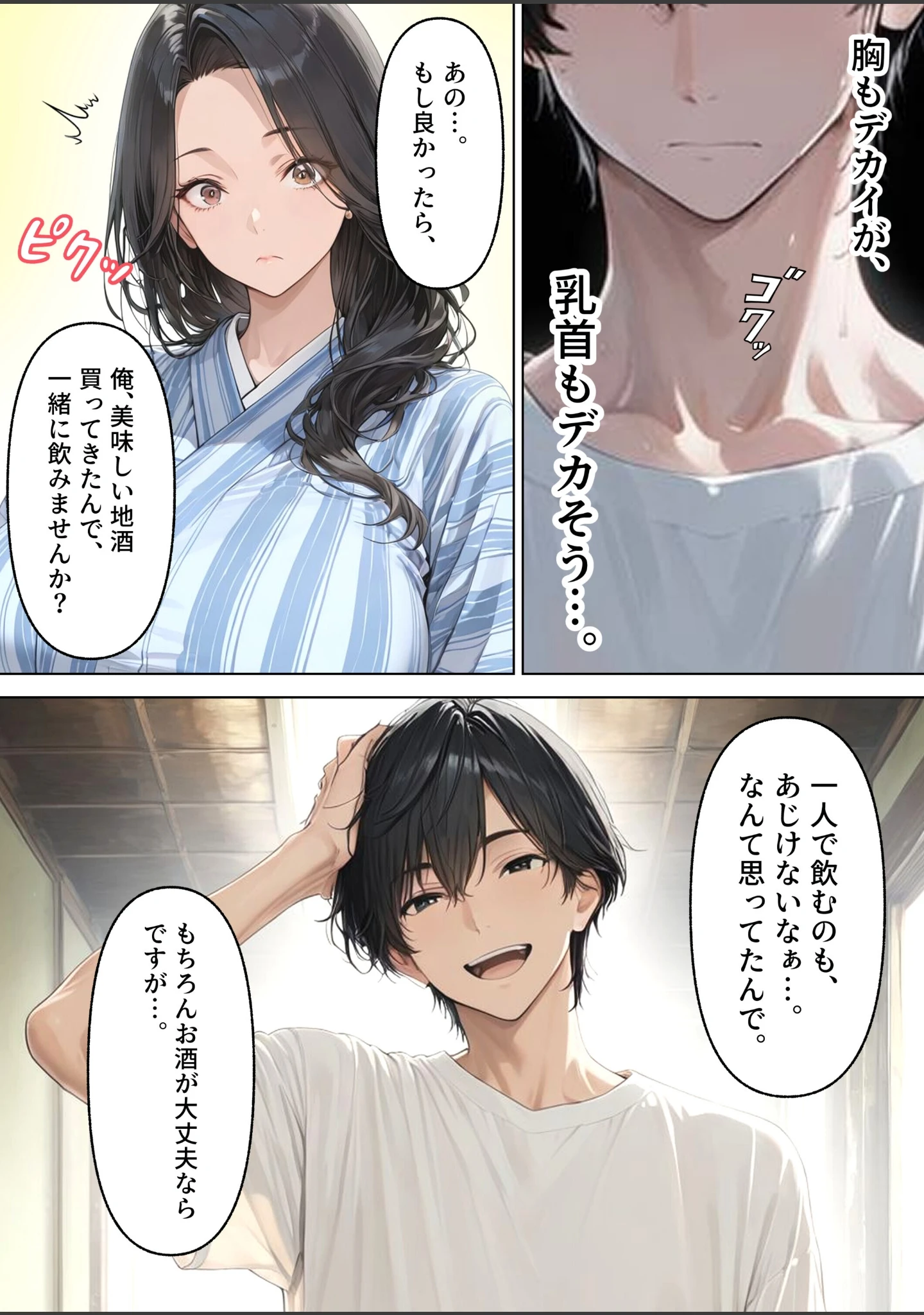 「旅館で出会ったクールな爆乳未亡人（46歳）と朝まで限界中出しセックスした話【モザイク版】」（めろうたいむ） 試し読み 14ページ目