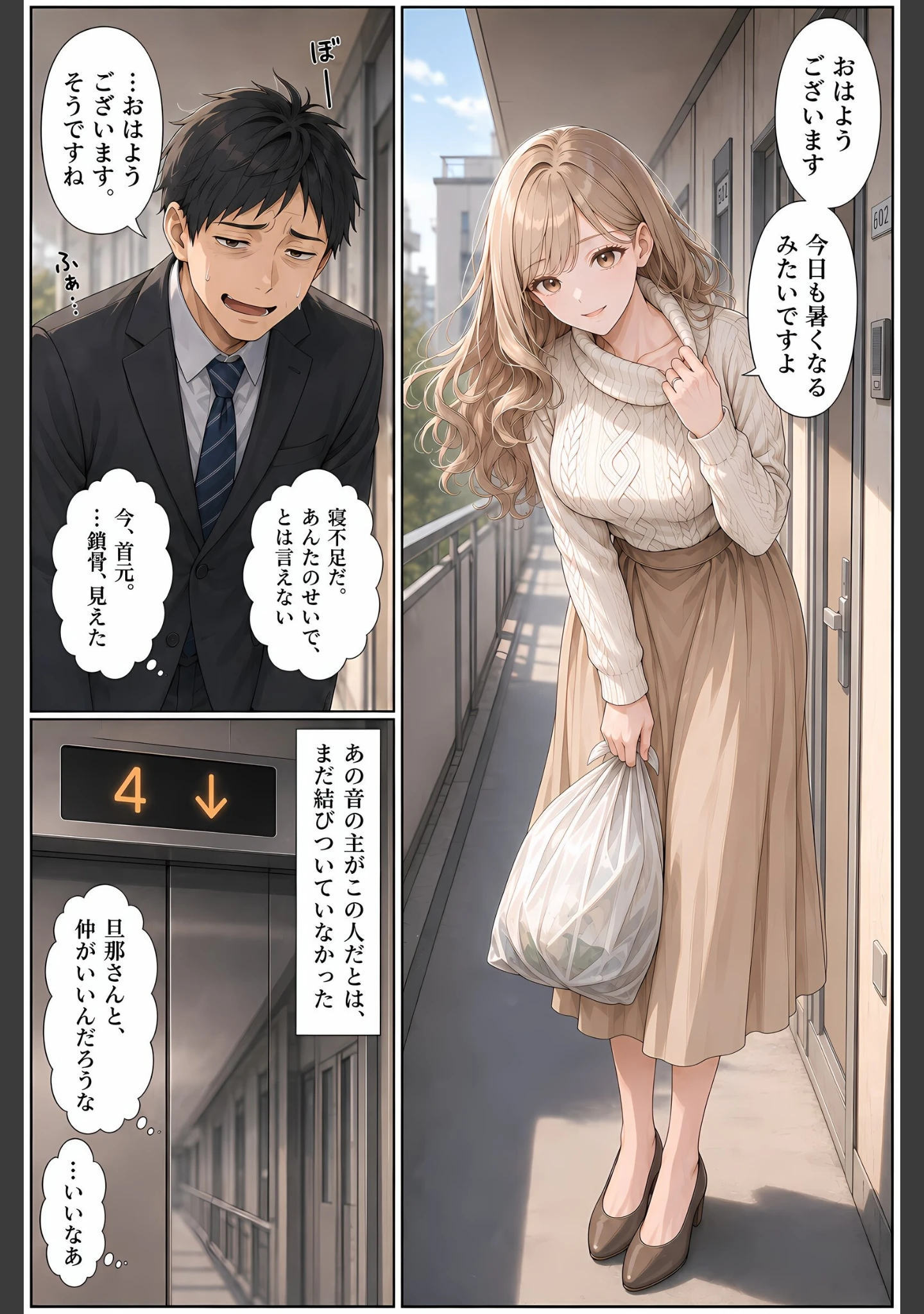 「隣の人妻（29）が夫の留守中にベランダで配信オナニーしていたので、壁越しに聞いていた俺が中出しするまで【モザイク版】」（かわいいラボ） 試し読み 7ページ目