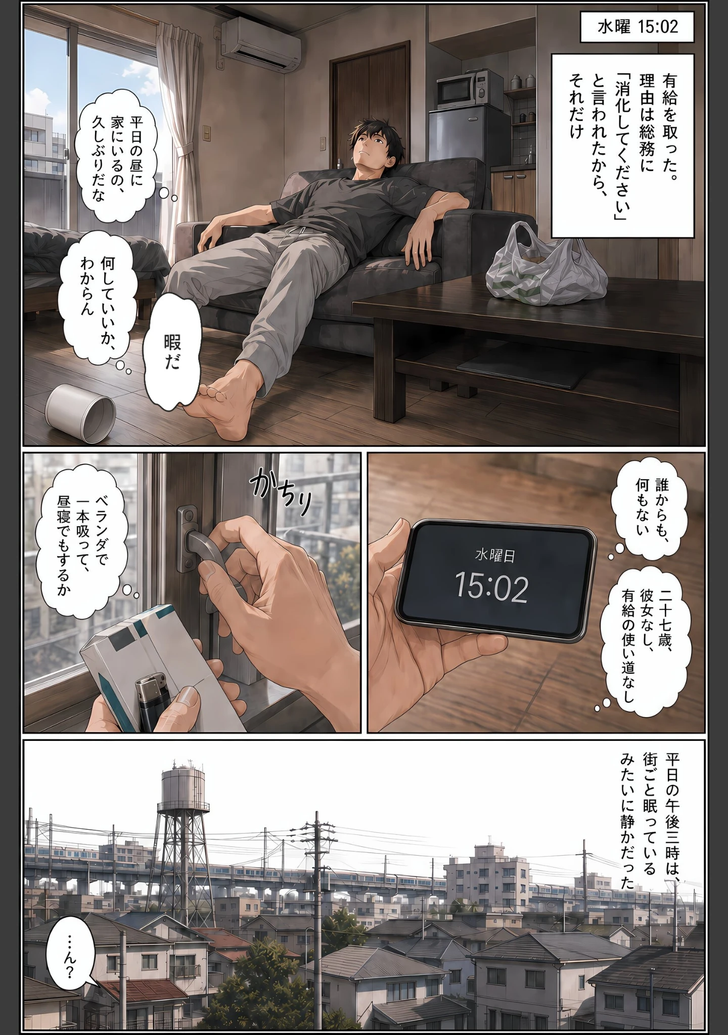 「隣の人妻（29）が夫の留守中にベランダで配信オナニーしていたので、壁越しに聞いていた俺が中出しするまで【モザイク版】」（かわいいラボ） 試し読み 8ページ目