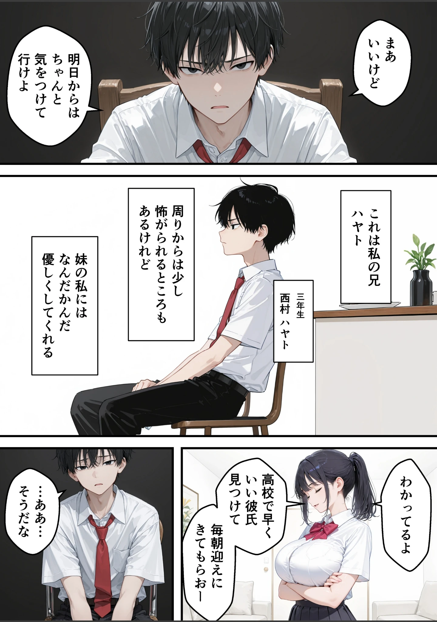 「清楚系巨乳妹への媚薬漬け開発セックス_俺の妹は誰にも渡さない【モザイク版】」（あふれだすにじる） 試し読み 2ページ目