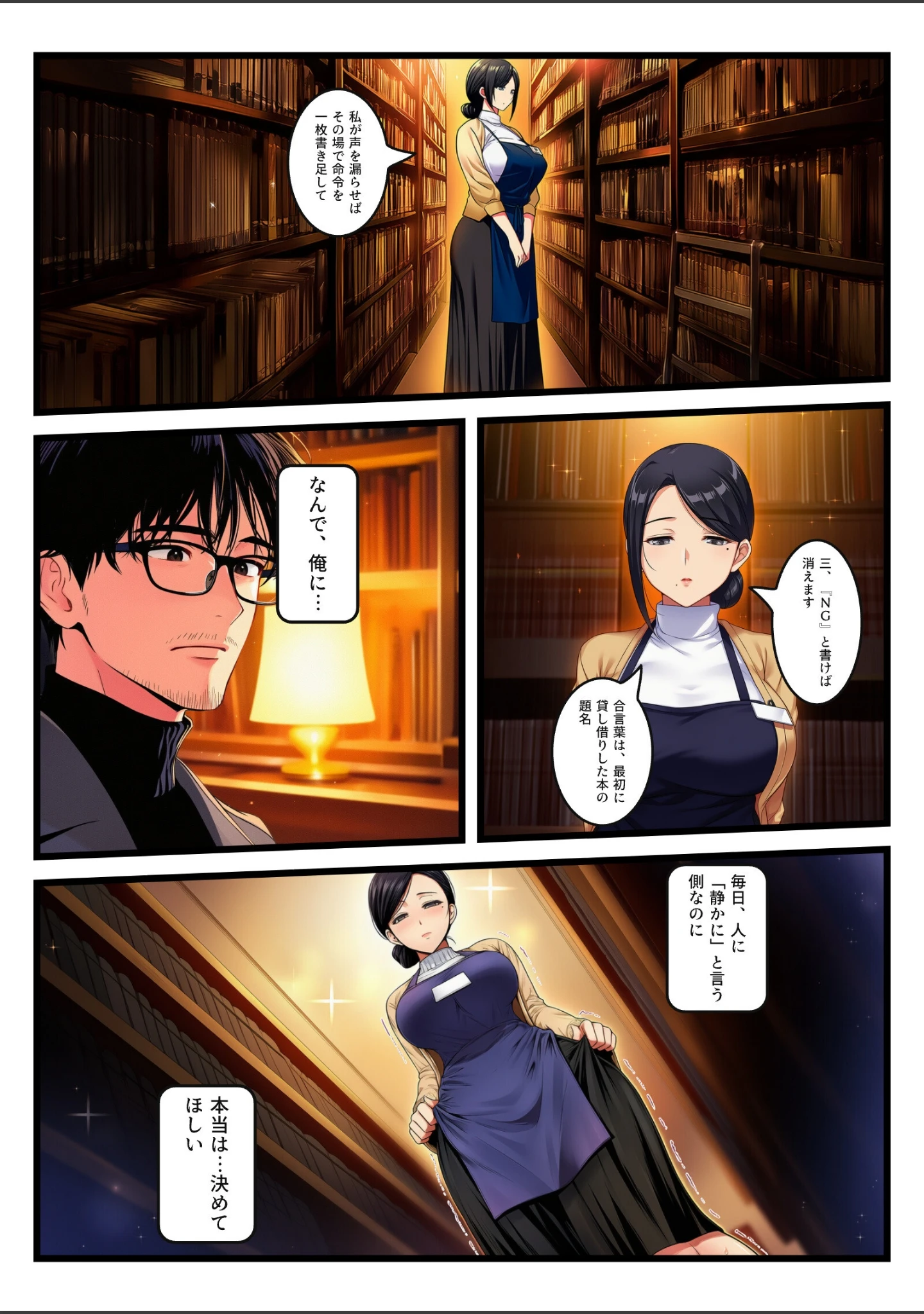「返却票に「命令してください」と書いた無表情な巨乳司書が、書庫で喘ぐたび命令を増やされ首輪のまま中出し【モザイク版】」（紬木なずな） 試し読み 10ページ目
