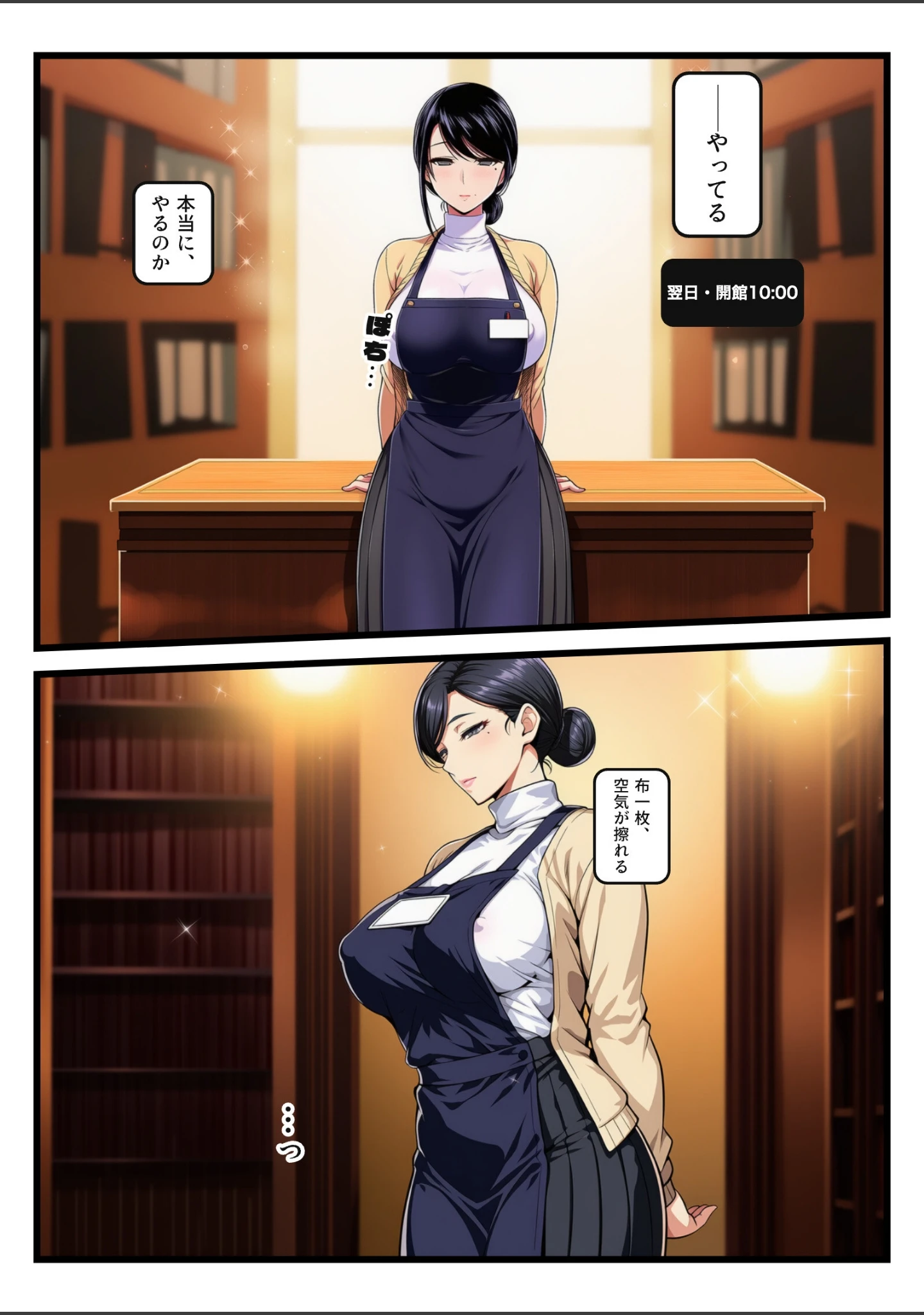 「返却票に「命令してください」と書いた無表情な巨乳司書が、書庫で喘ぐたび命令を増やされ首輪のまま中出し【モザイク版】」（紬木なずな） 試し読み 12ページ目