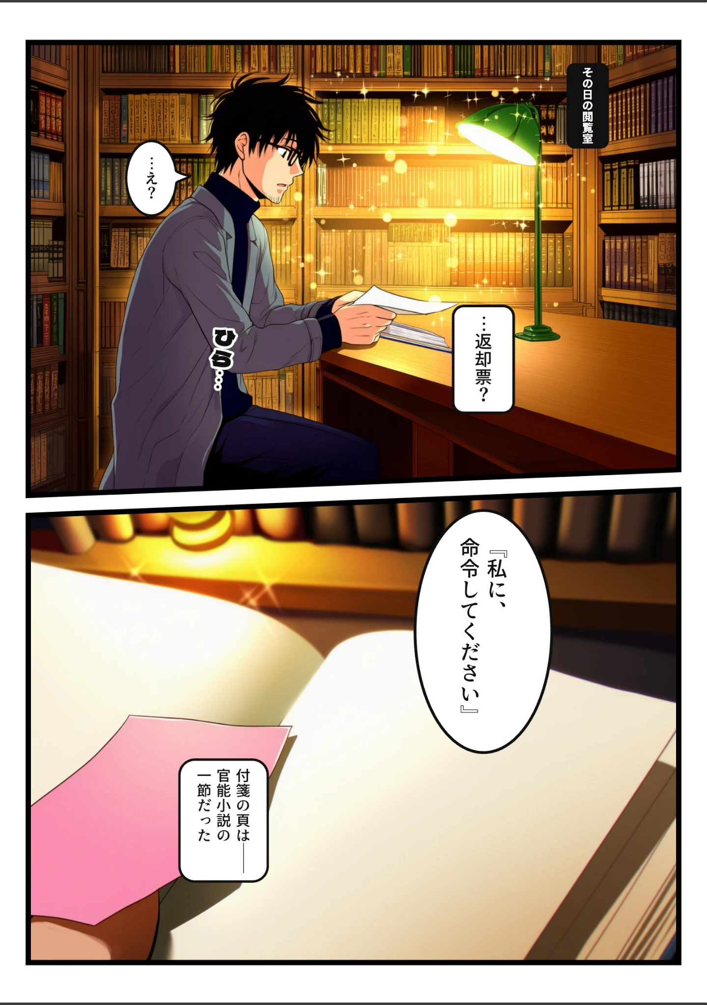 「返却票に「命令してください」と書いた無表情な巨乳司書が、書庫で喘ぐたび命令を増やされ首輪のまま中出し【モザイク版】」（紬木なずな） 試し読み 7ページ目