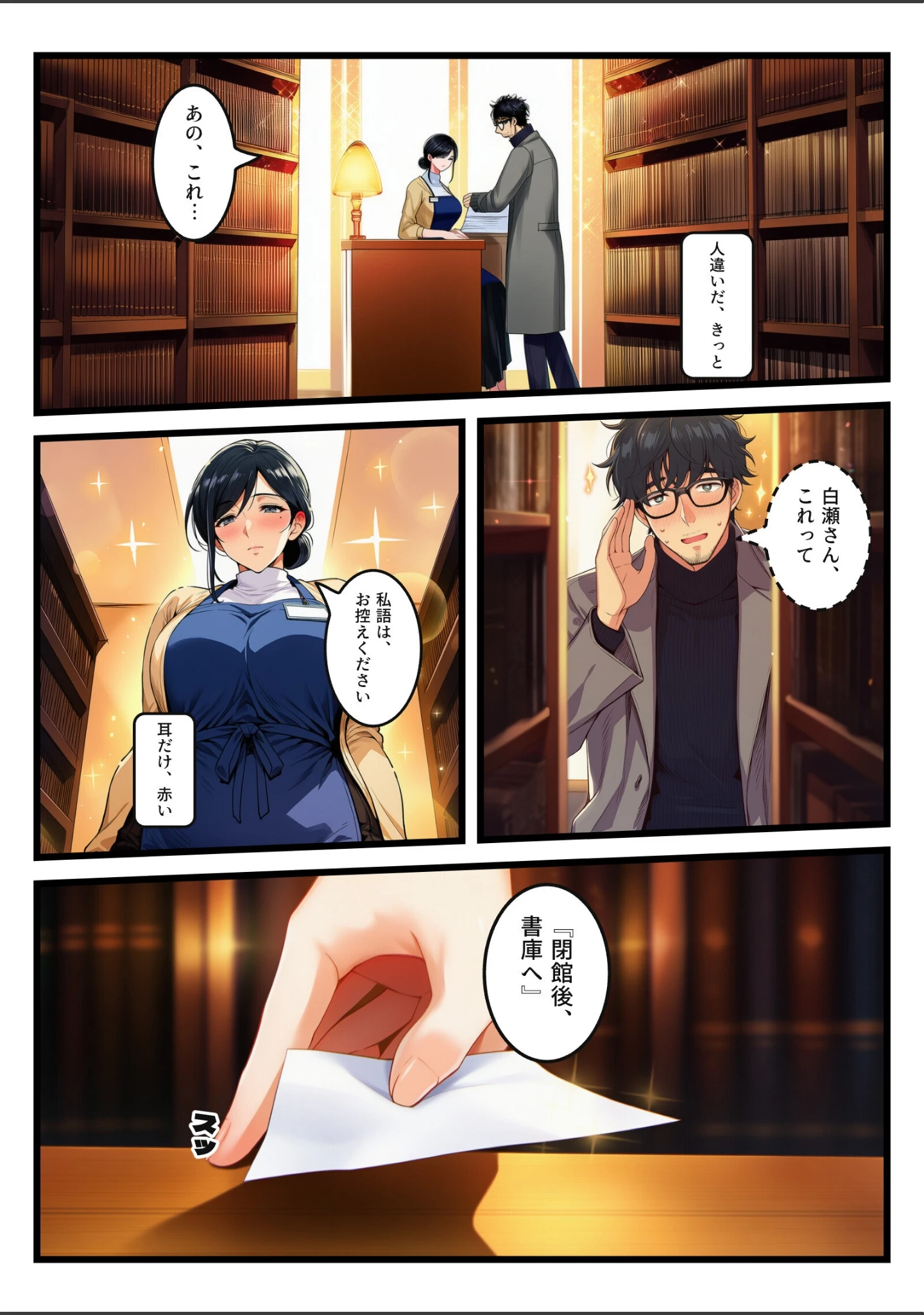 「返却票に「命令してください」と書いた無表情な巨乳司書が、書庫で喘ぐたび命令を増やされ首輪のまま中出し【モザイク版】」（紬木なずな） 試し読み 8ページ目