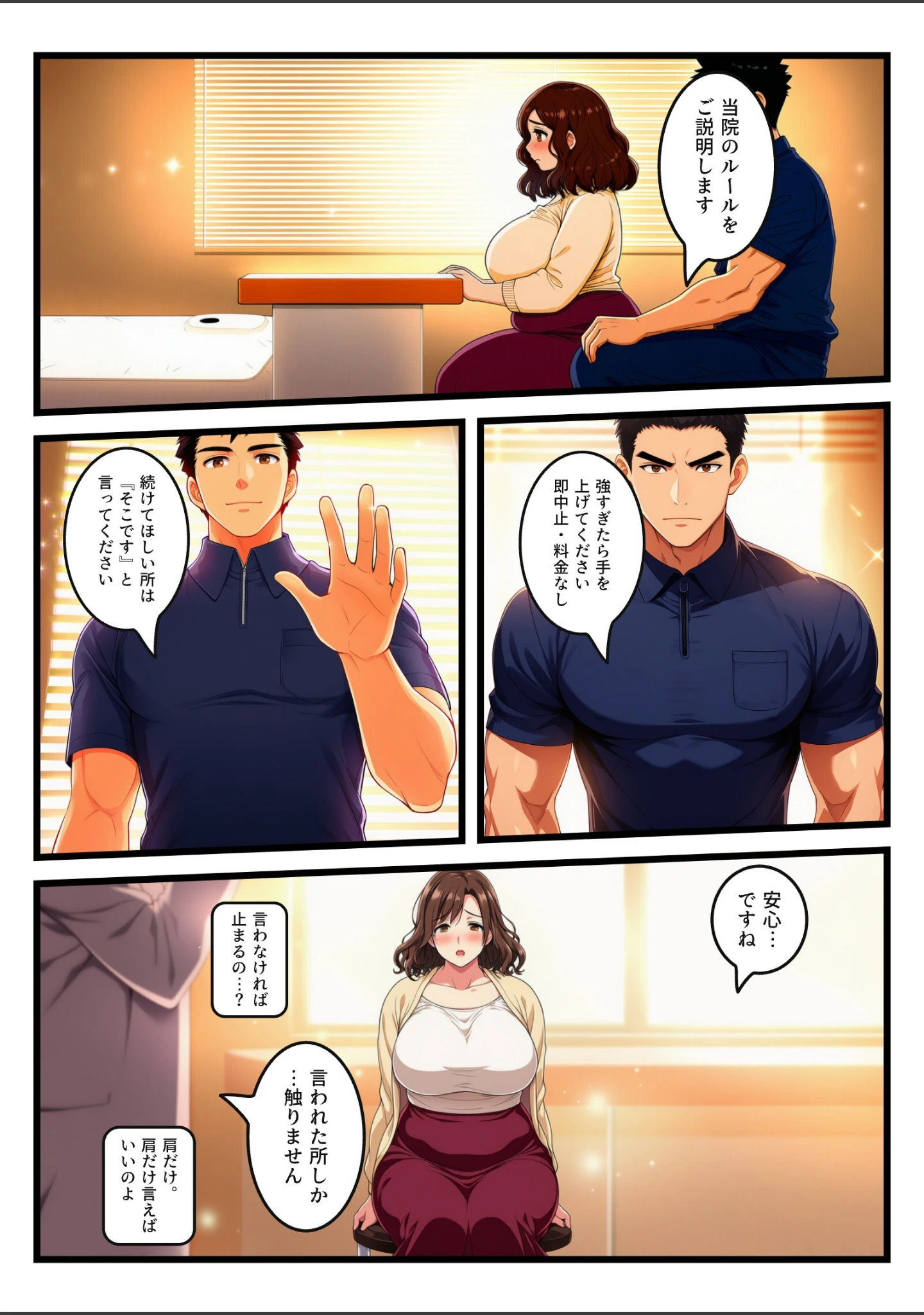 「肩こりだと言い張るむっちむち爆乳妻が、オイル整体で「そこです」と言うたび奥をほぐされ中出しをせがんだ【モザイク版】」（南天かのこ） 試し読み 7ページ目